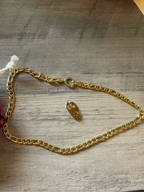 Oh Clementine Gold Link Chain Necklace with Pop Tab Gold Charm